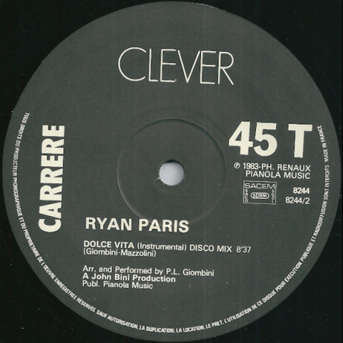 Ryan Paris - Dolce Vita (1983) [12"]