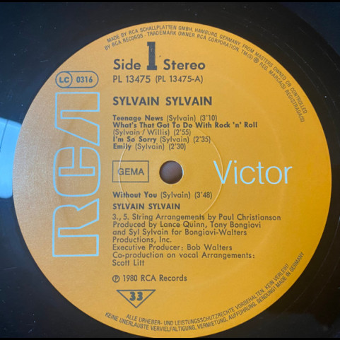 Sylvain Sylvain - Sylvain Sylvain (1979) [1LP]
