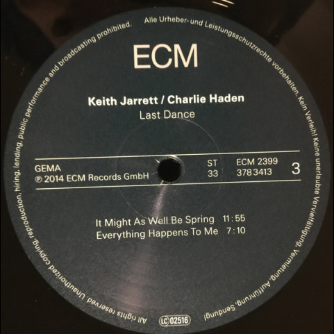Keith Jarrett / Charlie Haden - Last Dance (2014) [2LP]
