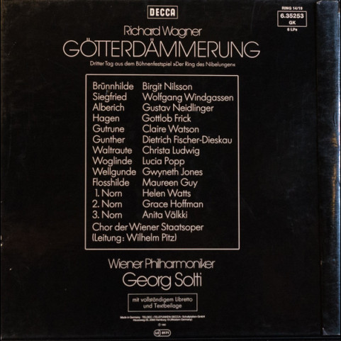 Richard Wagner, Wiener Philharmoniker, Georg Solti - Götterdämmerung (1985) [6LP] BOXSET