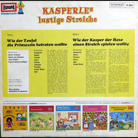 Gerd von Haßler - Kasperles Lustige Streiche (1969) [1LP]