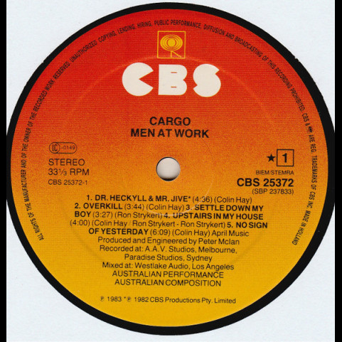 Men At Work - Cargo (1983) [1LP]