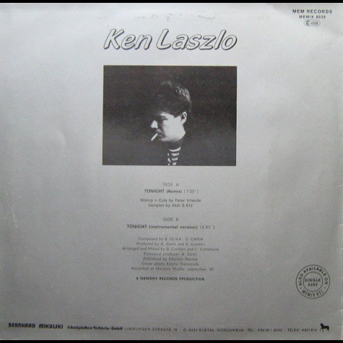 Ken Laszlo - Tonight (Remix) (1986) [12"]