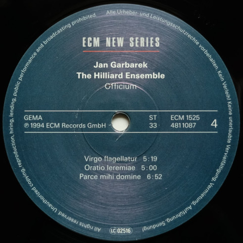 Jan Garbarek / Hilliard Ensemble, The - Officium (2014) [2LP] 180g