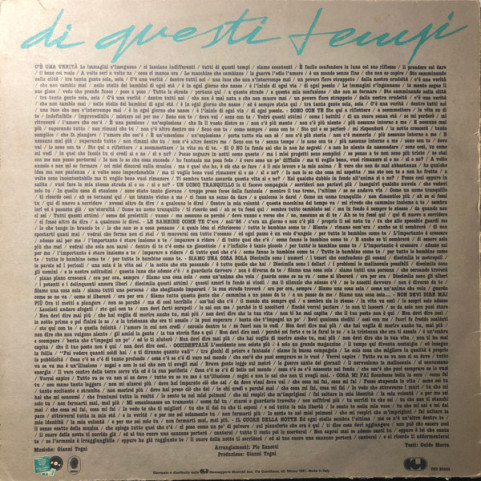 Gianni Togni - Di Questi Tempi (1987) [1LP]