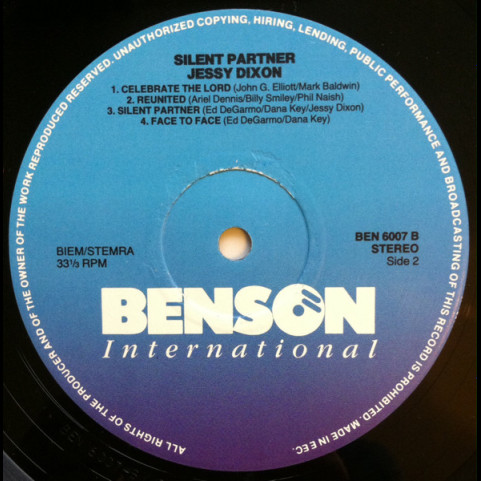 Jessy Dixon - Silent Partner (1985) [1LP]