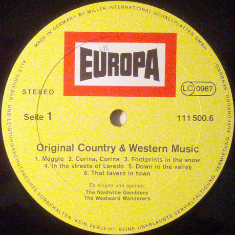 Nashville Gamblers, The - Westward Wanderers, The - Original Country & Western Music [1LP]