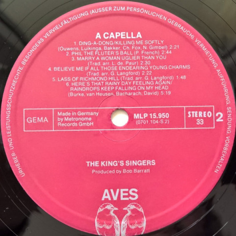 King's Singers, The - A Capella (1976) [1LP]