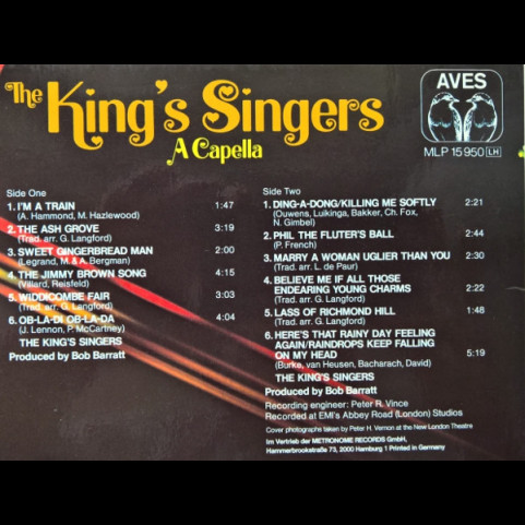 King's Singers, The - A Capella (1976) [1LP]