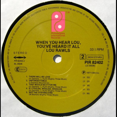 Lou Rawls - When You Hear Lou, You've Heard It All (1977) [1LP]