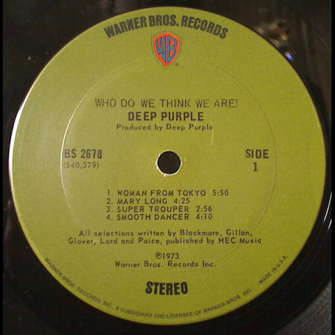 Deep Purple - Who Do We Think We Are (1973) [1LP]