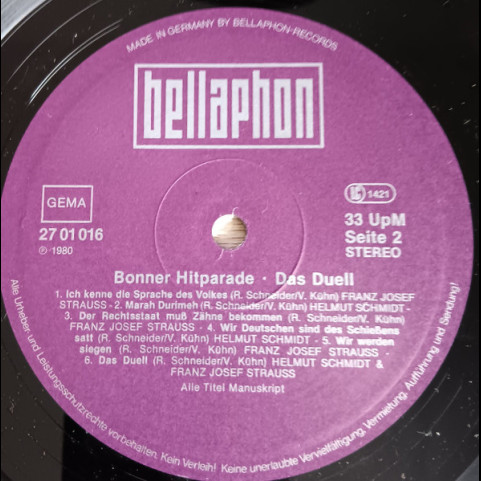 Volker Kühn / Roland Schneider (3) - Bonner Hitparade - Das Duell (1980) [1LP]