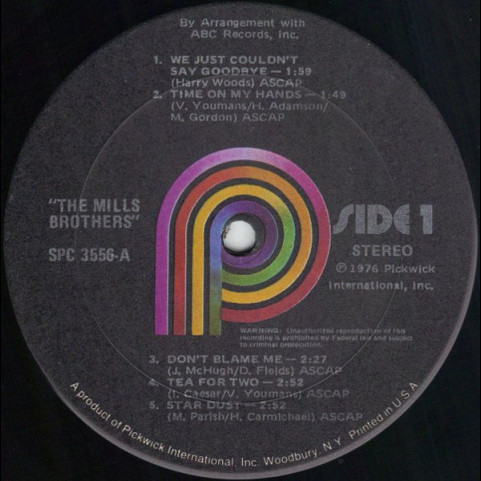 Mills Brothers, The - The Mills Brothers (1976) [1LP]