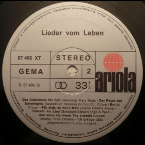 Various - Lieder Vom Leben (1974) [1LP]