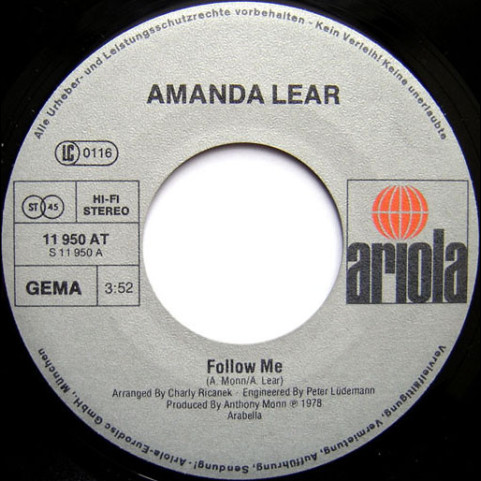 Amanda Lear - Follow Me (1978) [7"]