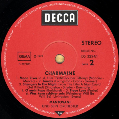 Mantovani And His Orchestra - Charmaine (1973) [2LP]