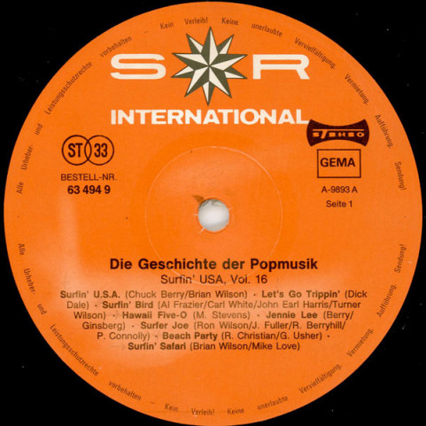 Various - Die Geschichte Der Popmusik (Surfin' USA, Vol. 16) (1989) [1LP]