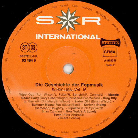 Various - Die Geschichte Der Popmusik (Surfin' USA, Vol. 16) (1989) [1LP]