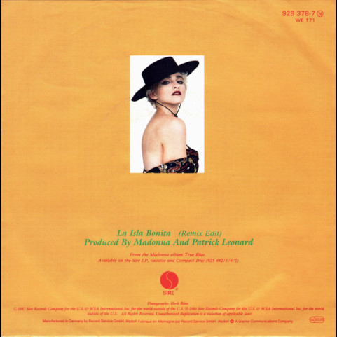 Madonna - La Isla Bonita (1987) [7"]