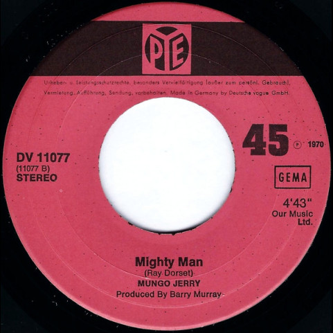 Mungo Jerry - In The Summertime (Originalaufnahme) (1970) [7"]
