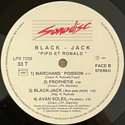 Pipo Et Ronald - Black Jack (1991) [1LP]