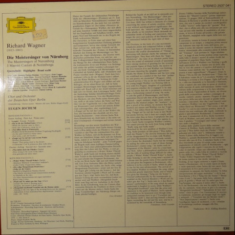 Richard Wagner - Eugen Jochum - Die Meistersinger Von Nürnberg Querschnitt (1976) [1LP]