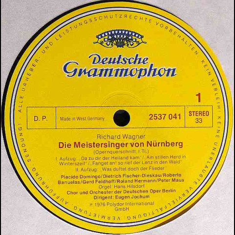 Richard Wagner - Eugen Jochum - Die Meistersinger Von Nürnberg Querschnitt (1976) [1LP]