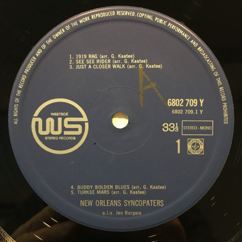 New Orleans Syncopators, The O.L.V. Jan Burgers - New Orleans Syncopaters [1LP]