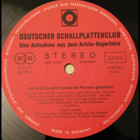 Zarah Leander - Ich Weiß, Es Wird Einmal Ein Wunder Geschehn (1977) [2LP]