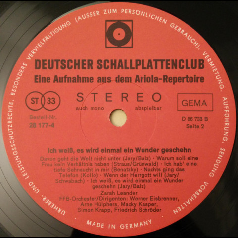 Zarah Leander - Ich Weiß, Es Wird Einmal Ein Wunder Geschehn (1977) [2LP]