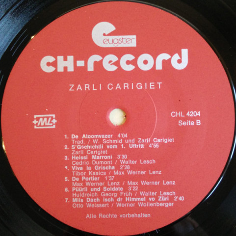 Zarli Carigiet - Zarli Carigiet (1975) [1LP]