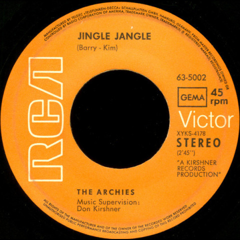 Archies, The - Jingle Jangle (1970) [7"]