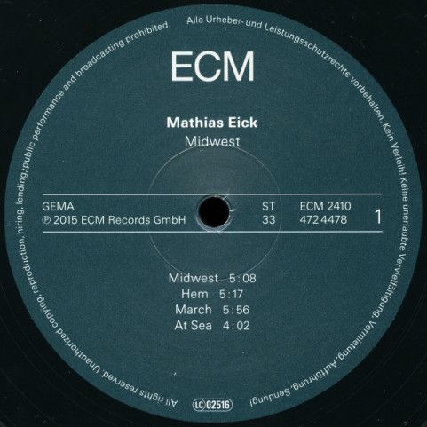 Mathias Eick - Midwest (2015) [1LP] [1LP]
