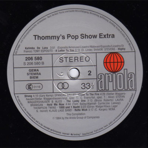 Various - Thommy's Pop-Show Extra (1984) [1LP]