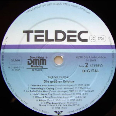 Frank Duval - Die Grössten Erfolge (1985) [1LP]