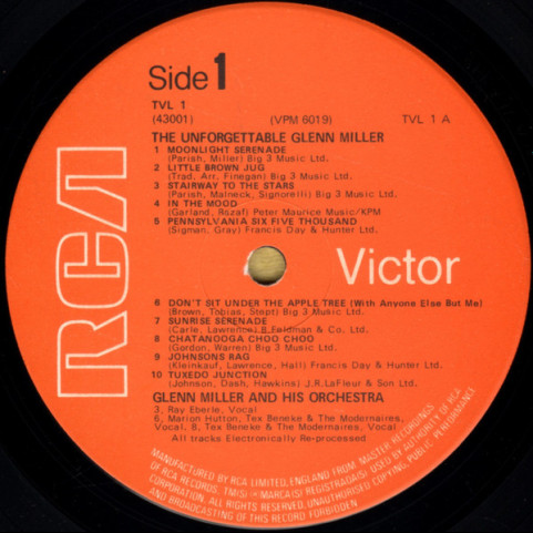 Glenn Miller And His Orchestra - The Unforgettable Glenn Miller (1977) [1LP]