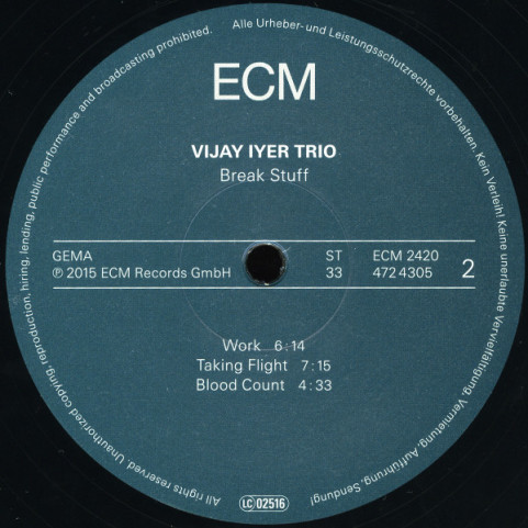 Vijay Iyer Trio - Break Stuff (2015) [2LP] [2LP]