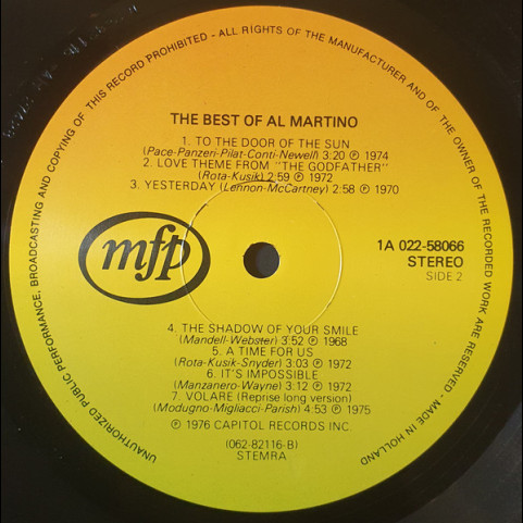 Al Martino - The Best Of Al Martino (1980) [1LP]