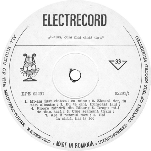 Various - I-auzi, Cum Mai Cîntă Țara (Cîntece Din Folclorul Nou) (1983) [1LP]