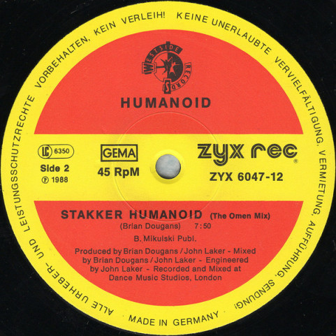 Humanoid - Stakker Humanoid (1988) [12"]