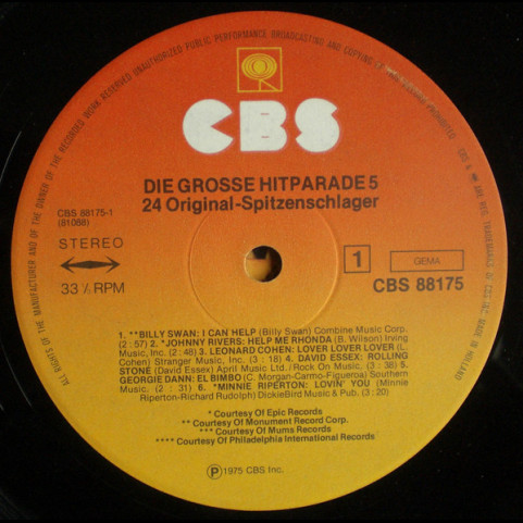 Various - Die Grosse Hitparade 5 - 24 Original-Spitzenschlager (1975) [2LP]