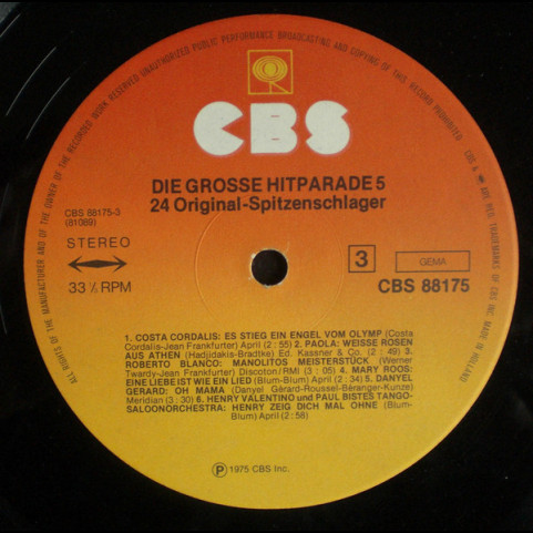 Various - Die Grosse Hitparade 5 - 24 Original-Spitzenschlager (1975) [2LP]