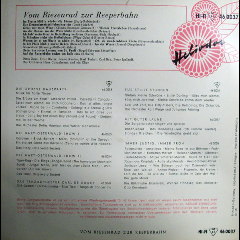 Various - Vom Riesenrad Zur Reeperbahn (1958) [7"]