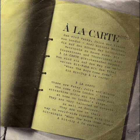À La Carte - When The Boys Come Home (1979) [7"]