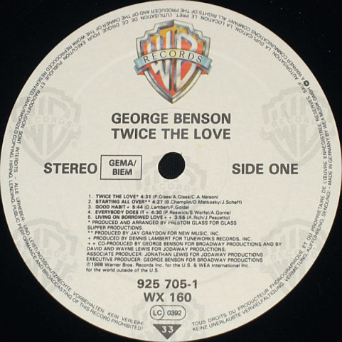 George Benson - Twice The Love (1988) [1LP]