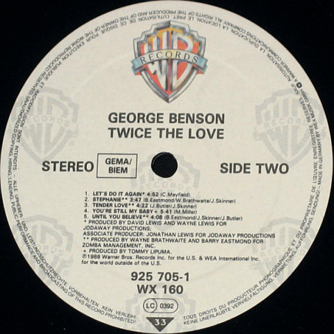 George Benson - Twice The Love (1988) [1LP]
