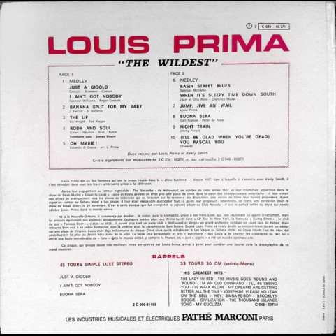 Louis Prima - The Wildest! (Just A Gigolo) [1LP]