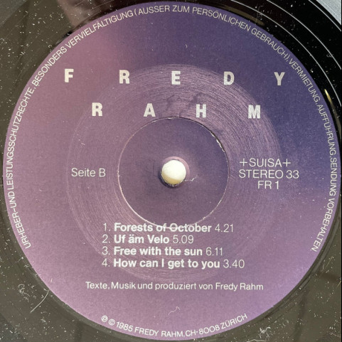 Fredy Rahm - Fredy Rahm (1985) [1LP]