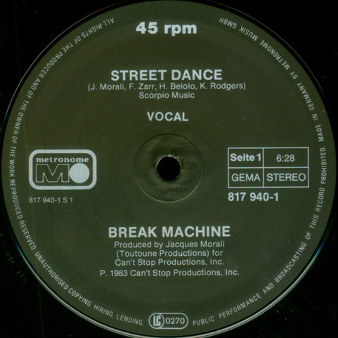 Break Machine - Street Dance (1983) [12"]