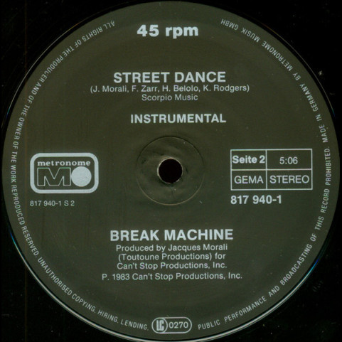 Break Machine - Street Dance (1983) [12"]